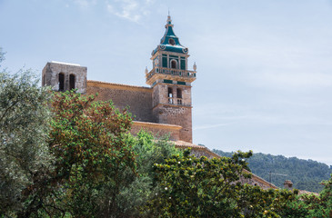 Mallorca, Balearic Islands, Spain - July 21, 2013: Valldemossa Charterhouse (Carthusian Monastery of Valldemossa)