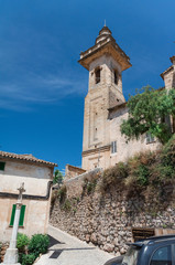 Fototapeta na wymiar Mallorca, Balearic Islands, Spain - July 21, 2013: Parish Church of Saint Bartholomew in Valldemossa