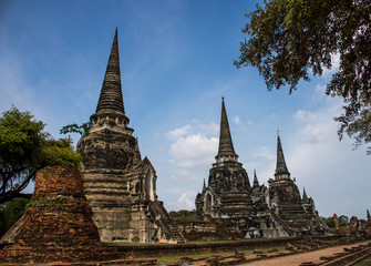 Fototapeta na wymiar The ancient Ayutthaya sightseeing spots