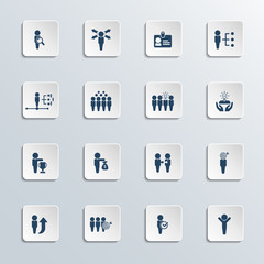 Human resources icon set. Vector illustration.