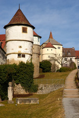 Fototapeta premium Historische Altstadt von Dettelbach, Landkreis Kitzingen, Unterfranken, Franken, Bayern, Deutschland