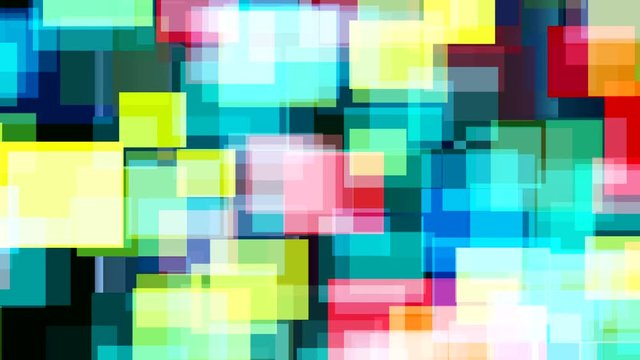 dance of colored decorations on the screen