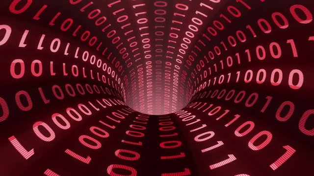 binary numbers data transfer wormhole funnel tunnel animation background new quality technological cool nice beautiful stock 4k video footage