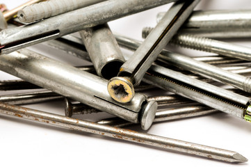 metal wall anchors close-up