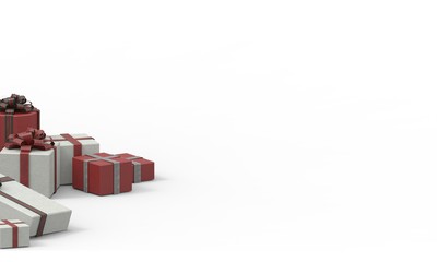 Red and White Gift Box Groups on White background