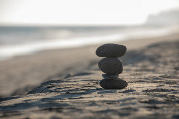 Pebble tower at the beach