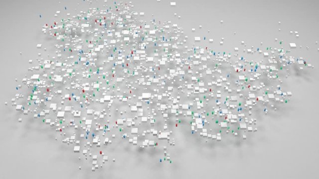 Region of Thuringia - Germany | 3d Rendering, mosaic of little bricks - White and flag colors. A number of 5019 little boxes are accurately inserted into the mosaic. Flag colors