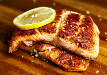 Grilled salmon fillet