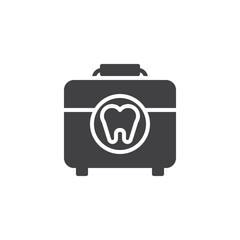 Dentist medical kit vector icon. filled flat sign for mobile concept and web design. Dental care simple solid icon. Dentistry symbol, logo illustration. Pixel perfect vector graphics
