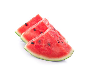 Sliced of watermelon isolated on white background.