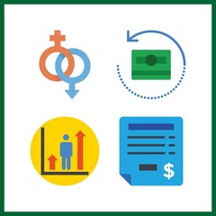 4 income icon. Vector illustration income set. invoice and profits icons for income works