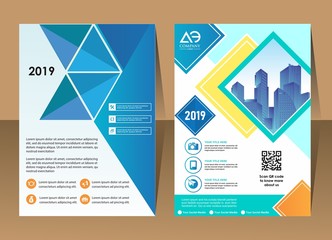 Poster brochure flyer design template vector, Leaflet cover presentation abstract geometric background, layout in A4 size