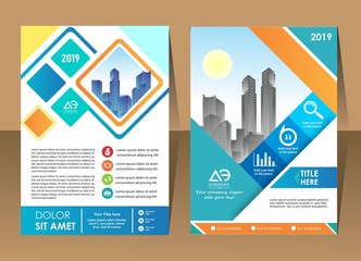 Poster brochure flyer design template vector, Leaflet cover presentation abstract geometric background, layout in A4 size