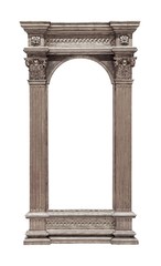 Silver frame for paintings, mirrors or photo isolated on white background