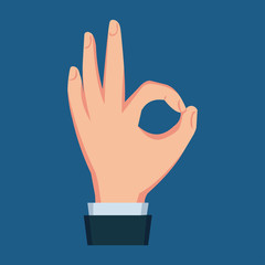 Hand gesture OK sign vector illustration