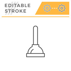 Plumbing plunger line icon