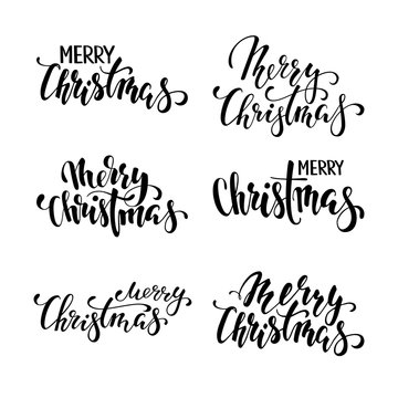 Merry Christmas. Hand drawn creative calligraphy, brush pen lettering. design holiday greeting cards and invitations of Merry Christmas and Happy New Year, banner, poster, logo, seasonal holiday