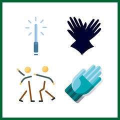 4 fight icon. Vector illustration fight set. aggressive and lightsaber icons for fight works