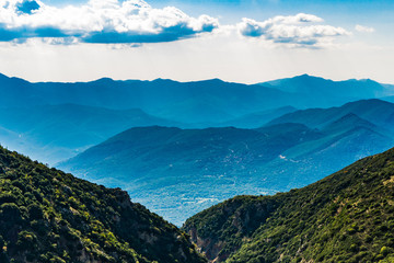 Blue mountains view in Arcadia, Peloponnese, Greece - obrazy, fototapety, plakaty
