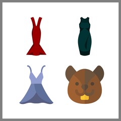 4 tail icon. Vector illustration tail set. squirrel and dress icons for tail works