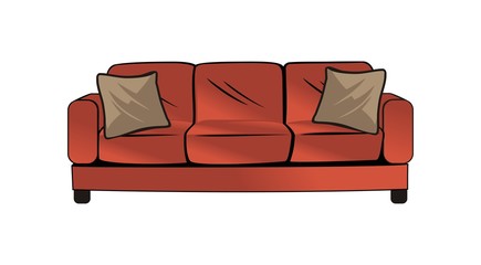 Red couch design vector eps format