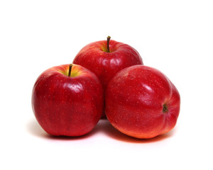 Red apple on white