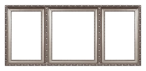 Triple silver frame (triptych) for paintings, mirrors or photos