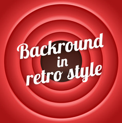 vector Abstract background with glossy red concentric circles in retro style
