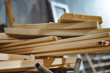 boards in the carpentry shop