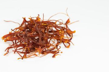 Delicate saffron threads, plucked from crocus flowers and dried, widely used in Persian, Indian, European, and Arab cuisines