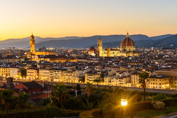 Fototapeta na wymiar View of Florence from Piazzale Michelangelo at night. Italy