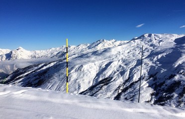 View from skipiste Valloire French Alps