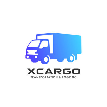 cargo delivery services logo design. truck vector icon design