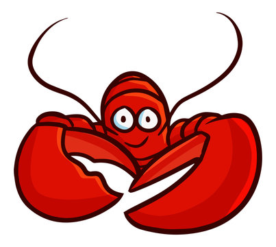 Funny And Cute Lobster From Front View - Vector