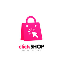 click shop logo icon design. online shop logo design template