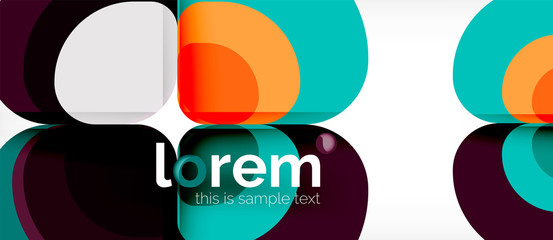 Abstract background - geometric multicolored round shapes composition. Trendy abstract layout template for business or technology presentation