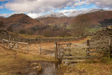 Fototapeta na wymiar Helm Crag is a fell in the English Lake District situated in the Central Fells to the north of Grasmere. Despite its low height it sits prominently at the end of a ridge, easily seen from the village.