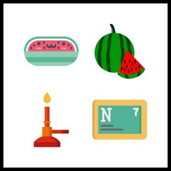 4 agriculture icon. Vector illustration agriculture set. nitrogen and bunser burner icons for agriculture works