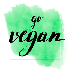 Lettering inscription go vegan.