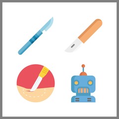 4 operation icon. Vector illustration operation set. surgery and robot icons for operation works