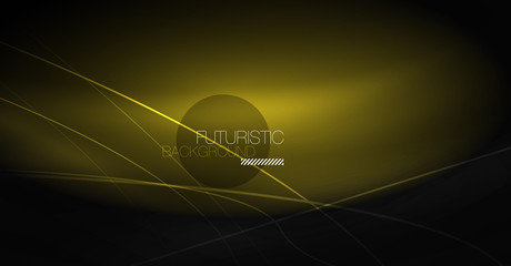 Digital technology abstract background - neon geometric design. Abstract glowing lines. Colorful techno background. Futuristic shape.