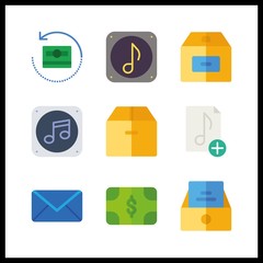 9 send icon. Vector illustration send set. mail and inbox icons for send works