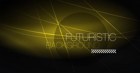 Digital technology abstract background - neon geometric design. Abstract glowing lines. Colorful techno background. Futuristic shape.