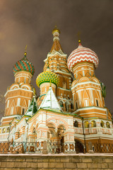Domes of St. Basil's Cathedral at night