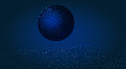 View from the surface of the moon to the earth. Abstraction. Stylized Futuristic Frame Design. illustration