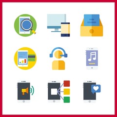 9 telephone icon. Vector illustration telephone set. telemarketer and inbox icons for telephone works