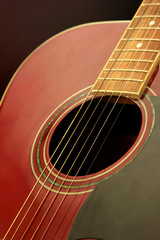Obraz premium acoustic guitar close up