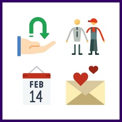 4 love icon. Vector illustration love set. friendship and valentines day icons for love works