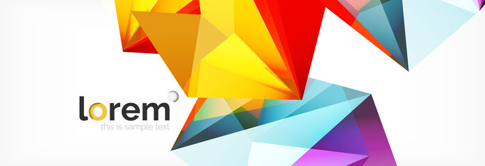 Vector colorful geometric triangle background, crystal banner design