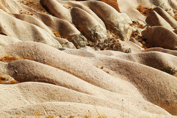 Photo of the beautiful sunny landscape of the mountains of Cappadocia in Turkey